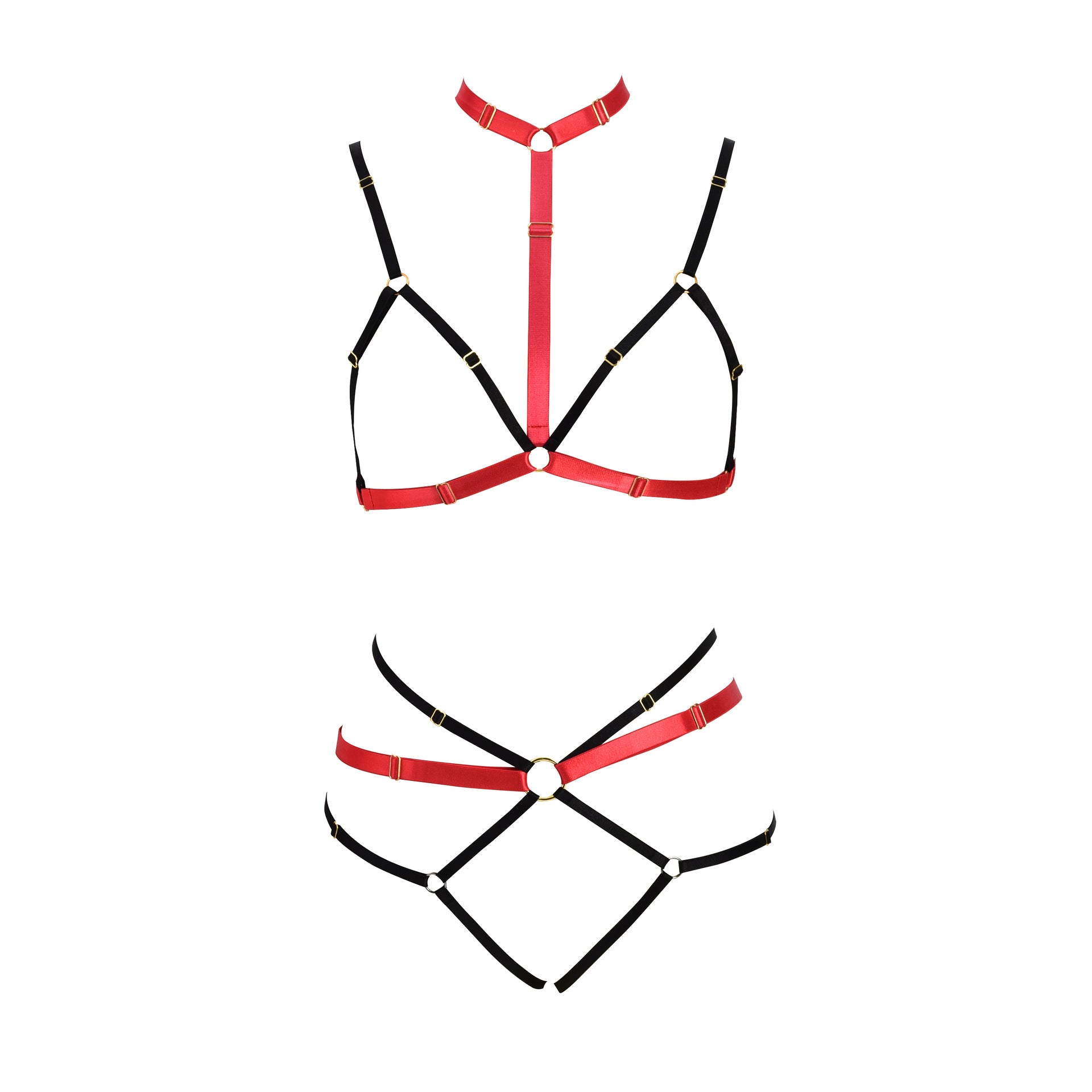 White Sexy Black Lingerie Set Sex Body Harness Lingerie Strapy Bra Panties