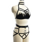 White Sexy Blonde Lingerie Set Sexy Sexy Harness Lingerie Feather Bra Panties