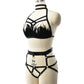 White Sexy Blonde Lingerie Set Sexy Sexy Harness Lingerie Feather Bra Panties