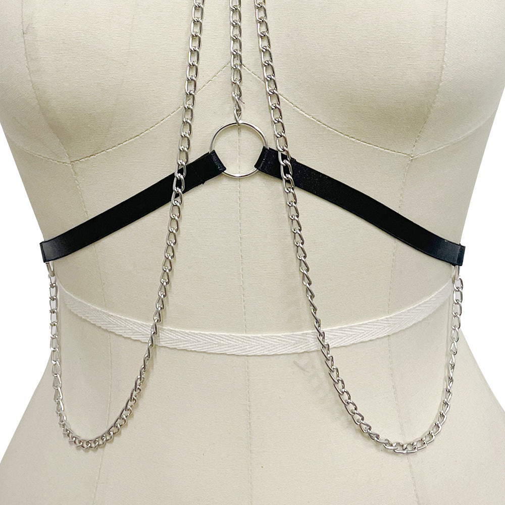 White Sexy No Bra Extreme Bondage Harness Lingerie