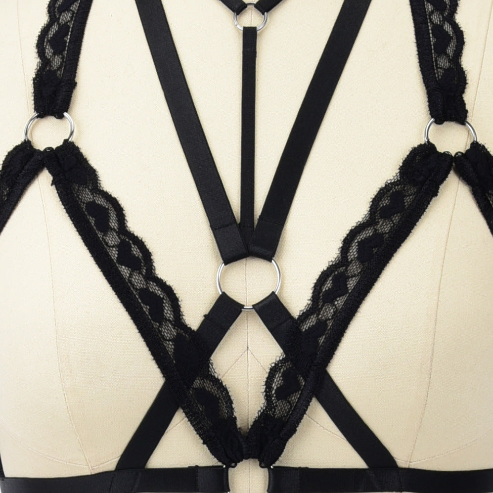 White Sexy No Bra Strapy Body Harness Lingerie