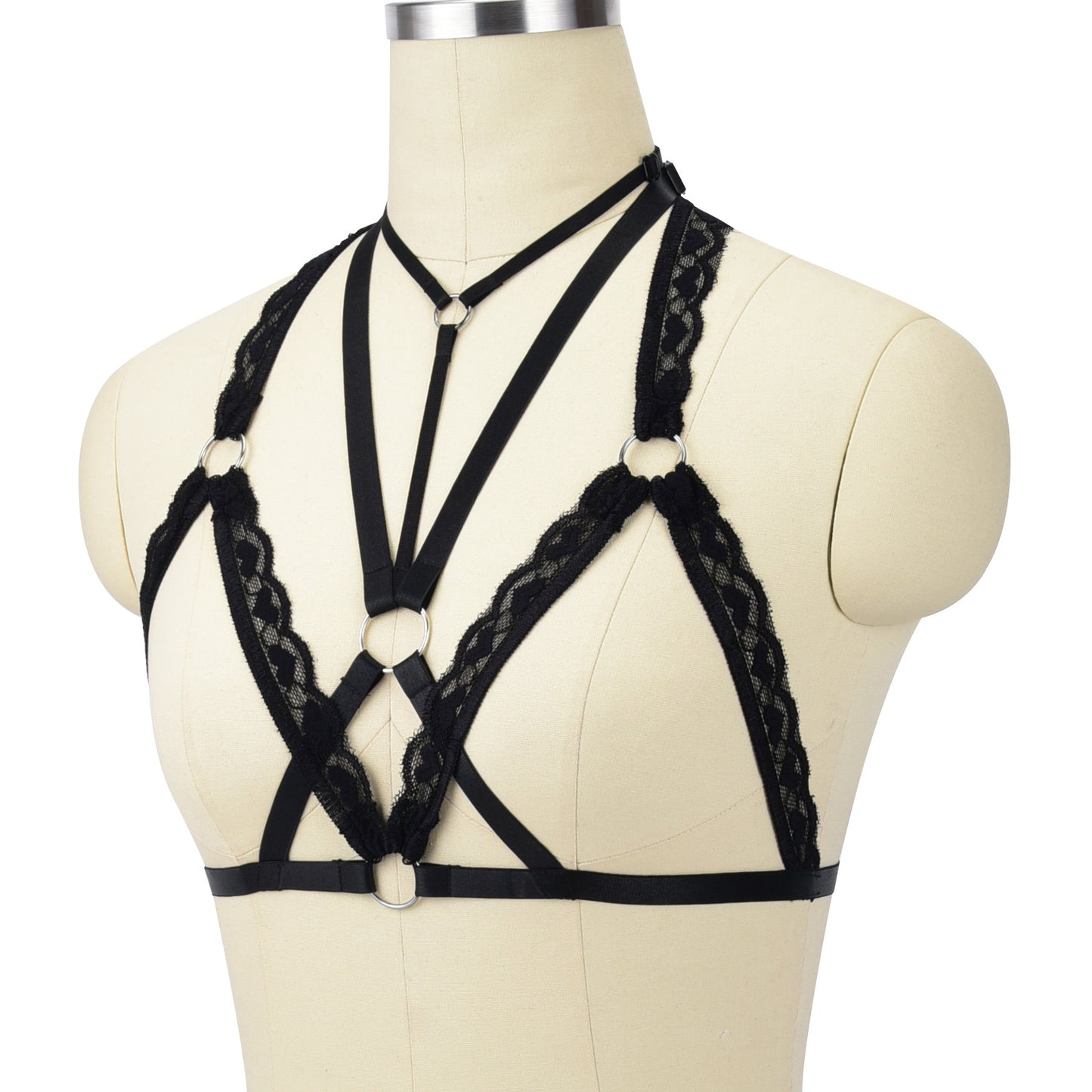 White Sexy No Bra Strapy Body Harness Lingerie