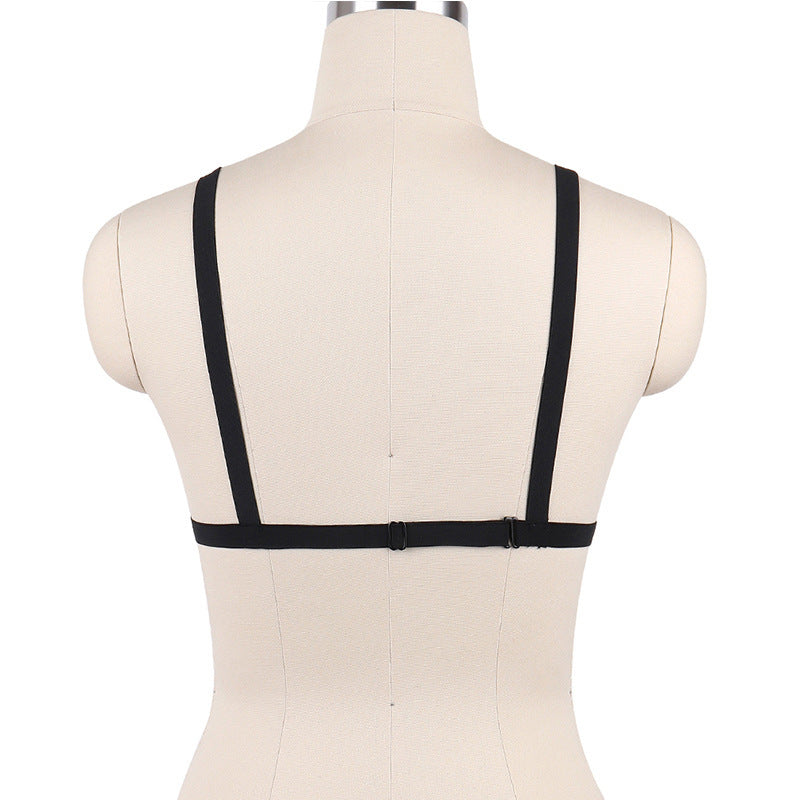 White Sexy No Bra Strapy Body Harness Lingerie