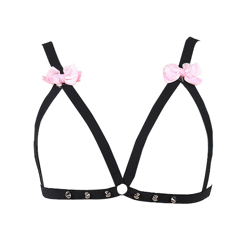 White Sexy No Bra Strapy Body Harness Lingerie