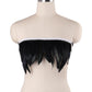 White Sexy No Bra Strapy Body Harness Lingerie Feather Bra