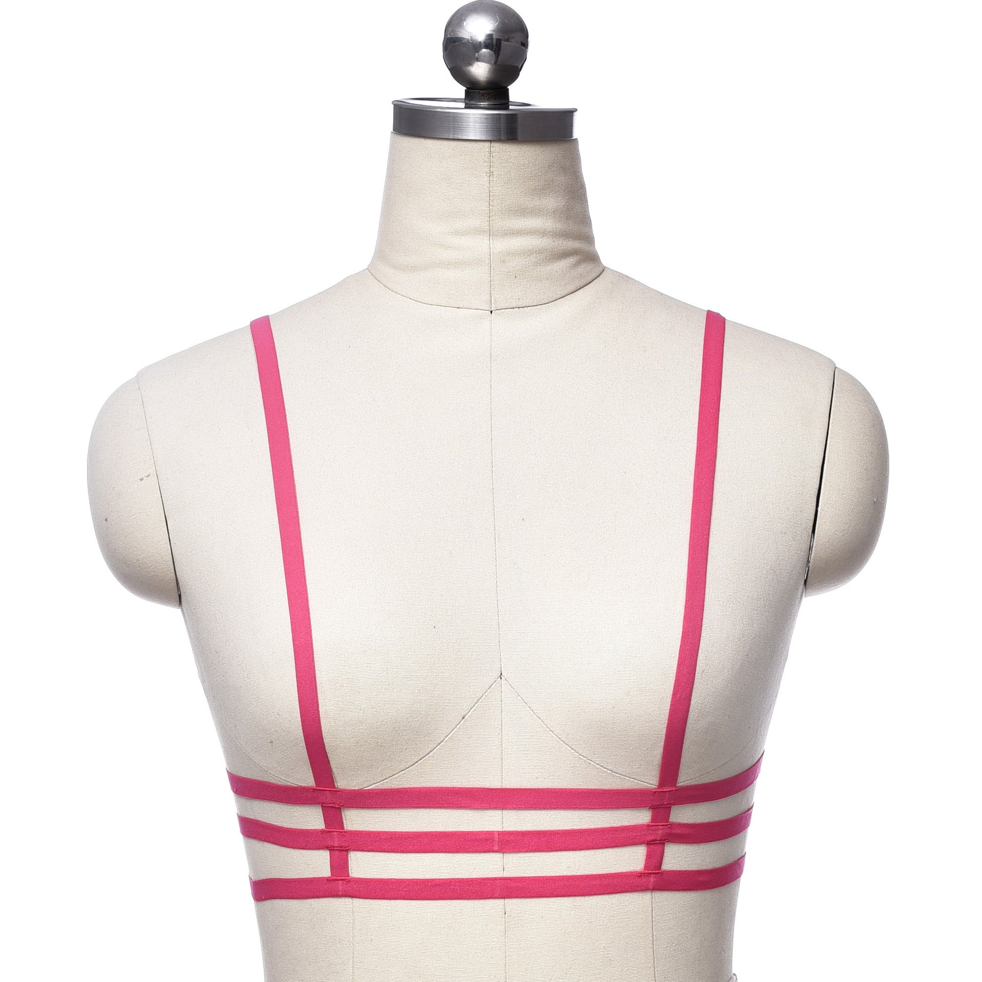 White Strappy Bra Extreme Black Body Harness Lingerie