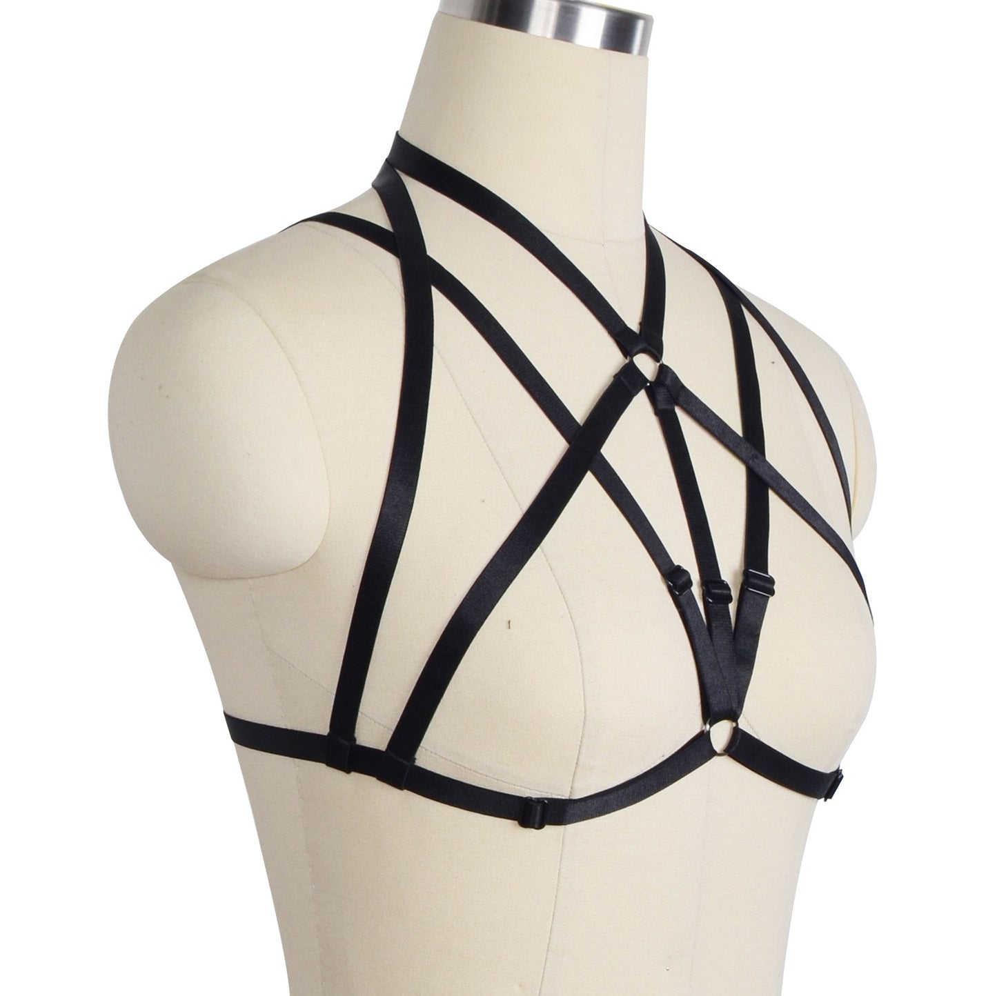 White Strappy Bra Strapy Black Body Harness Lingerie