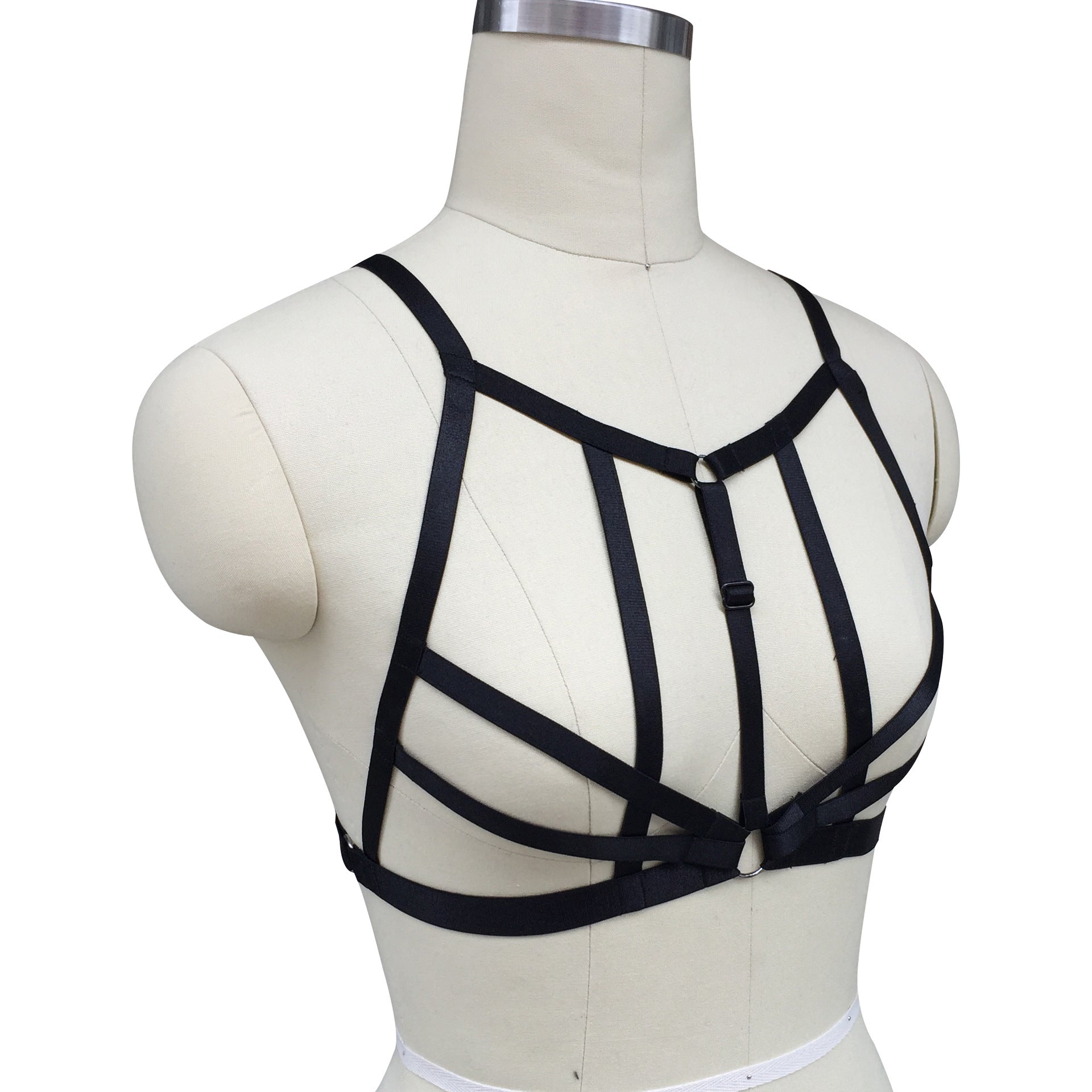 White Strappy Bra Strapy Black Body Harness Lingerie