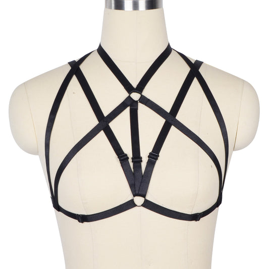 White Strappy Bra Strapy Black Body Harness Lingerie