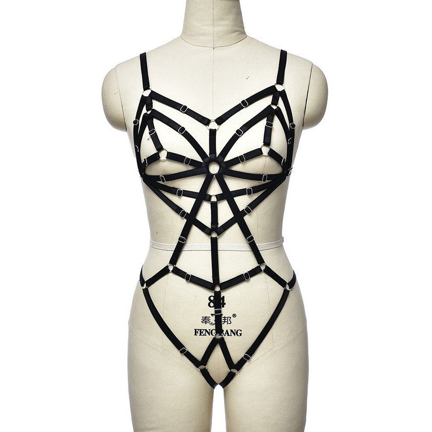 White Womens Black Bodysuit Sex Sexy Harness Lingerie Chubby Teddy