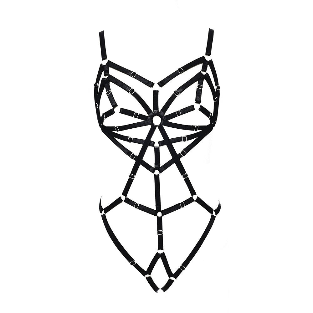 White Womens Black Bodysuit Sex Sexy Harness Lingerie Chubby Teddy