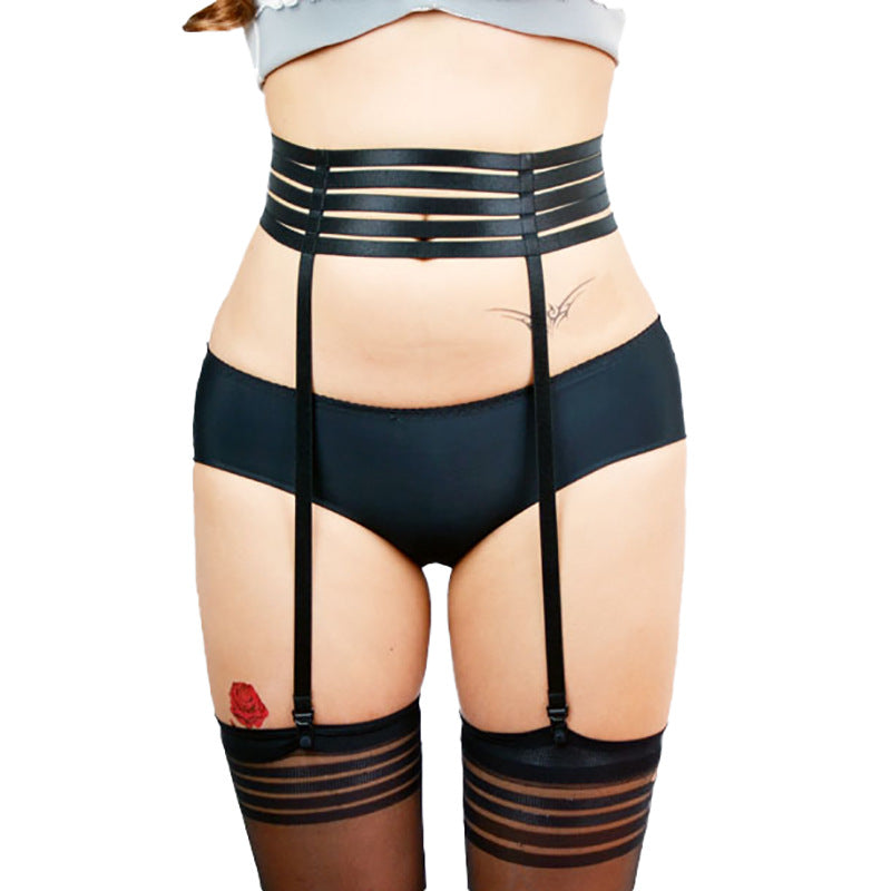 Wife Blue Garter Belt Naughty Black Body Harness Lingerie