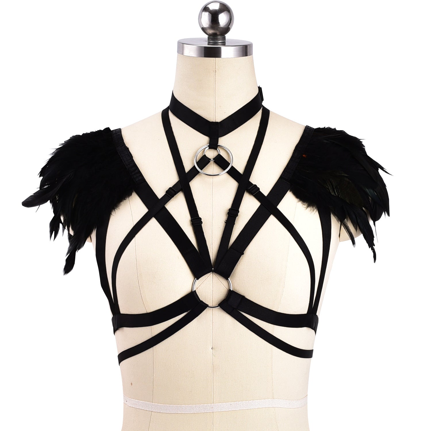 Wife Bra Straps Naughty Bdsm Lingerie Harness Feather Bra