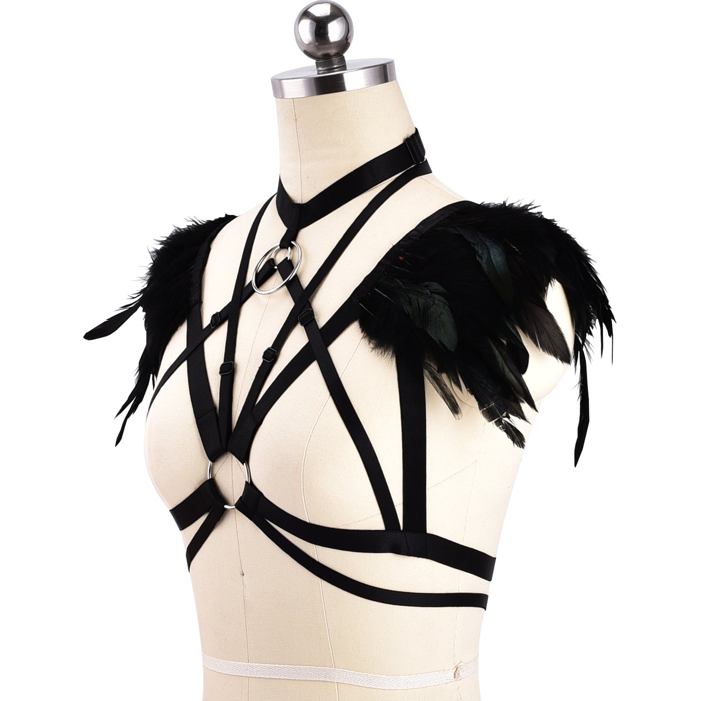 Wife Bra Straps Naughty Bdsm Lingerie Harness Feather Bra