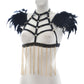 Wife Harness Bra Naughty Strappy Harness Lingerie Feather Bra