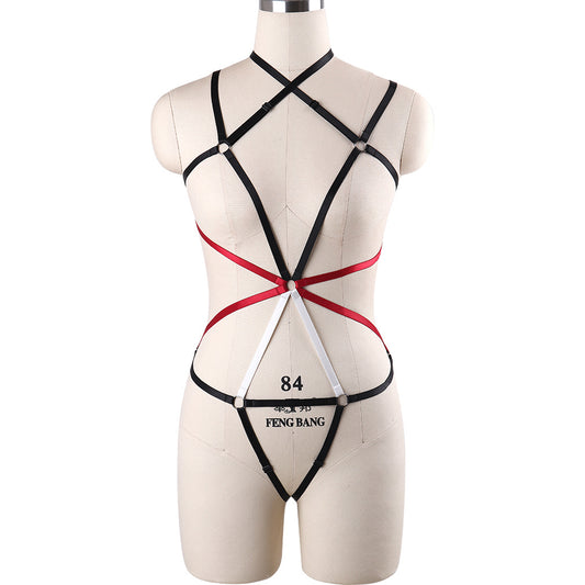 Wife White Bodysuit Slutty Bondage Harness Lingerie Naughty Teddy