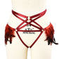 Wife Women Crotchless Panties Naughty Strappy Harness Lingerie Feather Thong