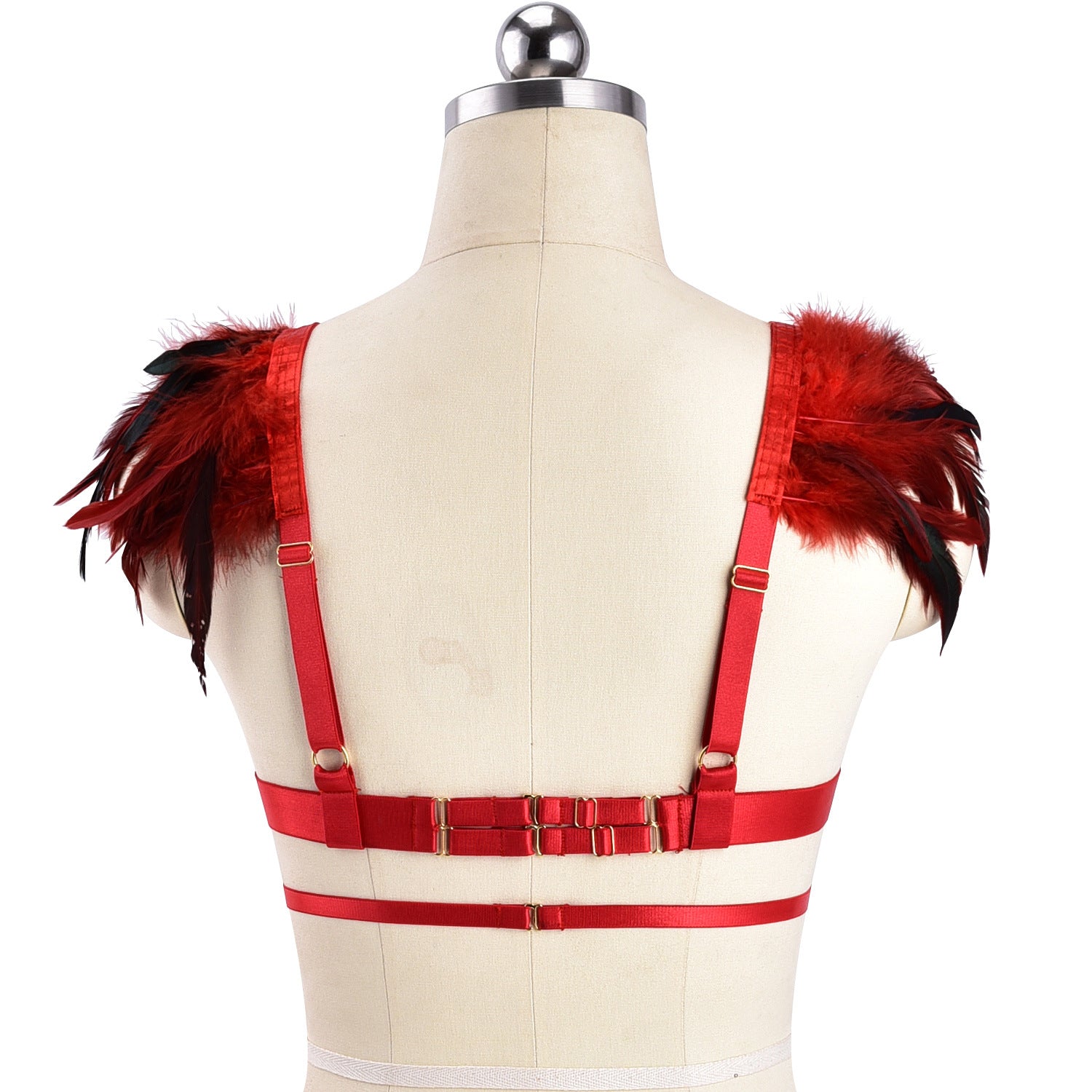 Women  Bra Straps Slutty Bdsm Lingerie Harness Feather Bra