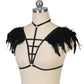 Women  Bra for Sexy Slutty Black Body Harness Lingerie Feather Bra