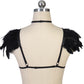 Women  Bra for Sexy Slutty Black Body Harness Lingerie Feather Bra