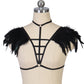 Women  Bra for Sexy Slutty Black Body Harness Lingerie Feather Bra