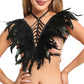 Women  Harness Bra Slutty Strappy Harness Lingerie Feather Bra