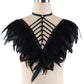 Women  Harness Bra Slutty Strappy Harness Lingerie Feather Bra