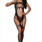 Women  Lace Bodystocking Revealing Mesh See Through Lingerie sheer Bodysuit