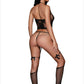 Women  Lace Bodystocking Revealing Mesh See Through Lingerie sheer Bodysuit