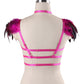 Women  Sexy Bra Slutty Bondage Harness Lingerie Feather Bra