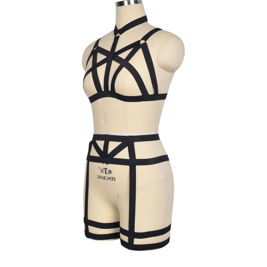 Women Sexy Latina Lingerie Set Sexiest Bdsm Harness Lingerie Red Bra Panties