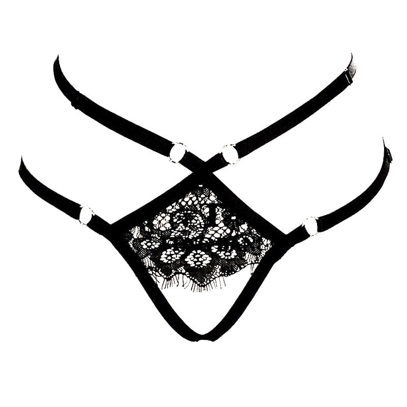 Women  Woman In Crotchless Panties Slutty Body Harness Lingerie Latina Thong