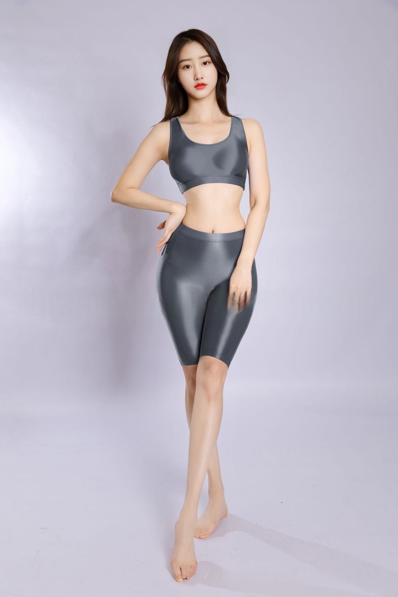 Oil Shiny Sexy Lingerie With Shorts