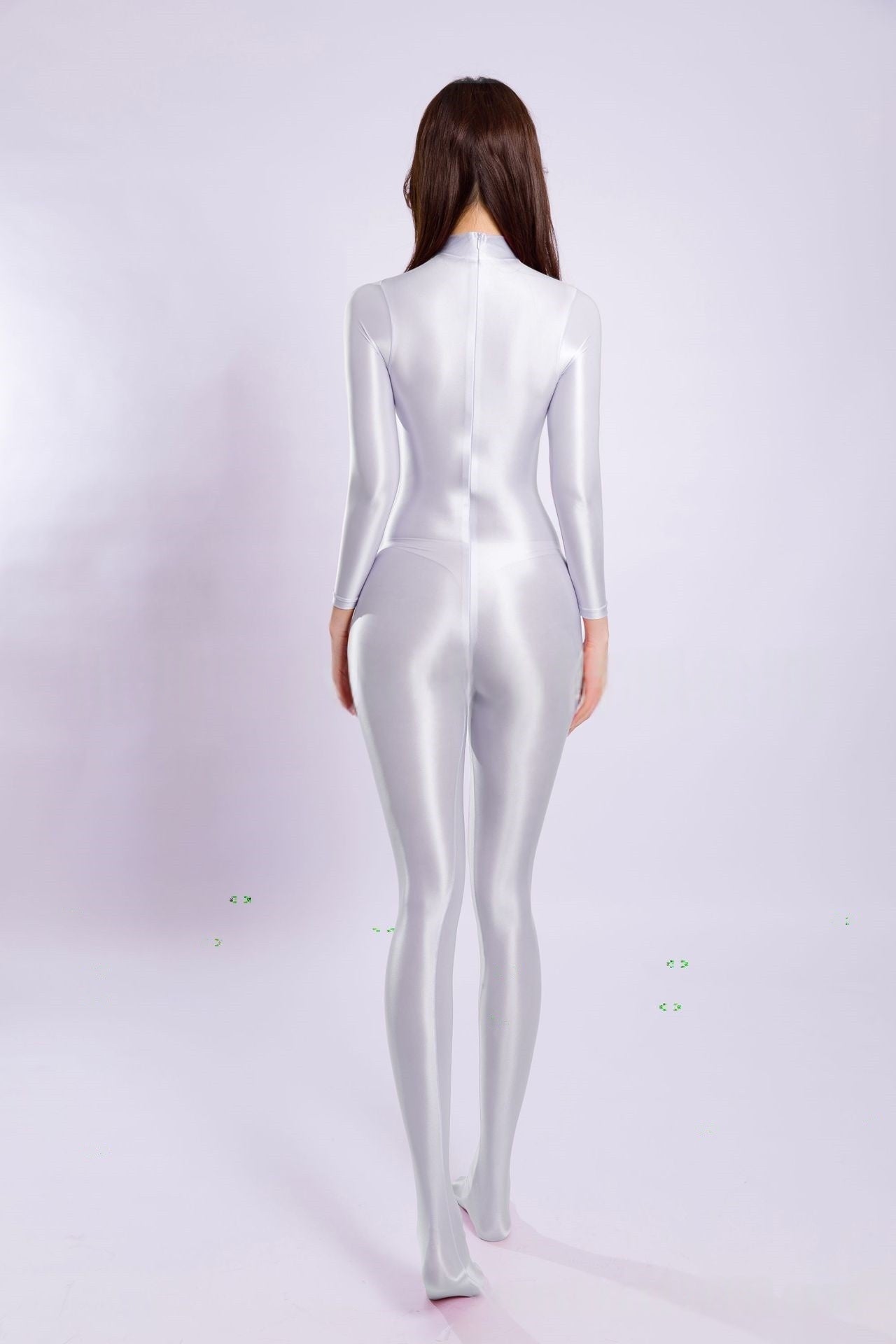 Long-Sleeved Oil Shiny Bodystocking