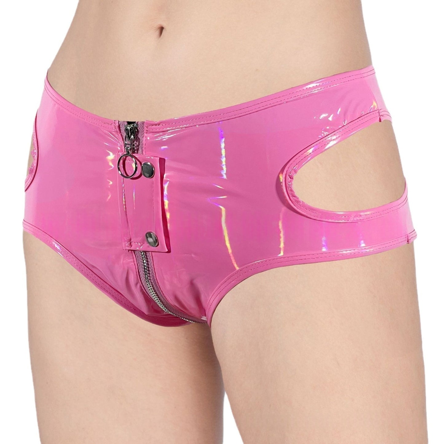 Leather Crotchless Panties