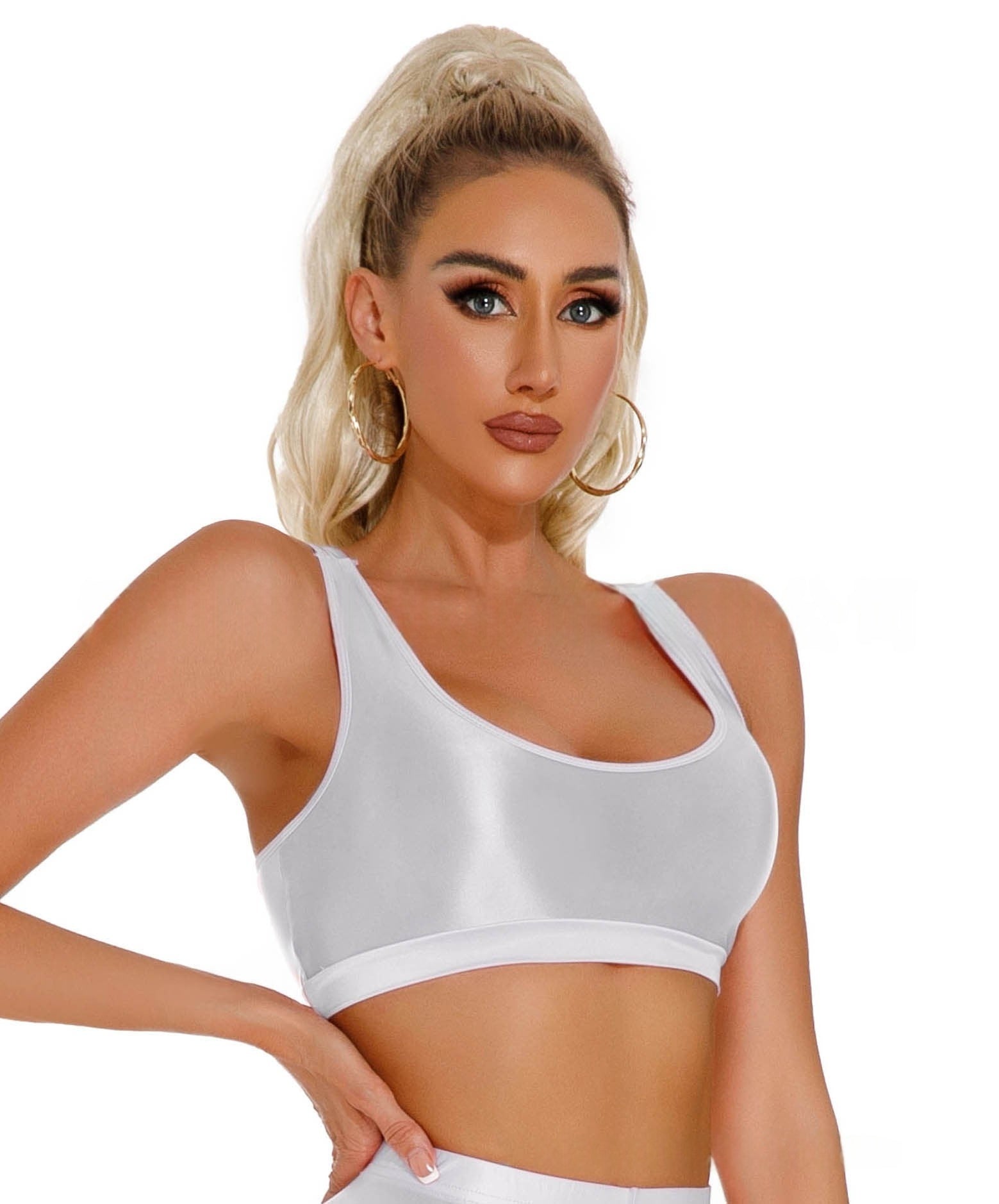 Oil Shiny Sexy Bra Erotic Yoga