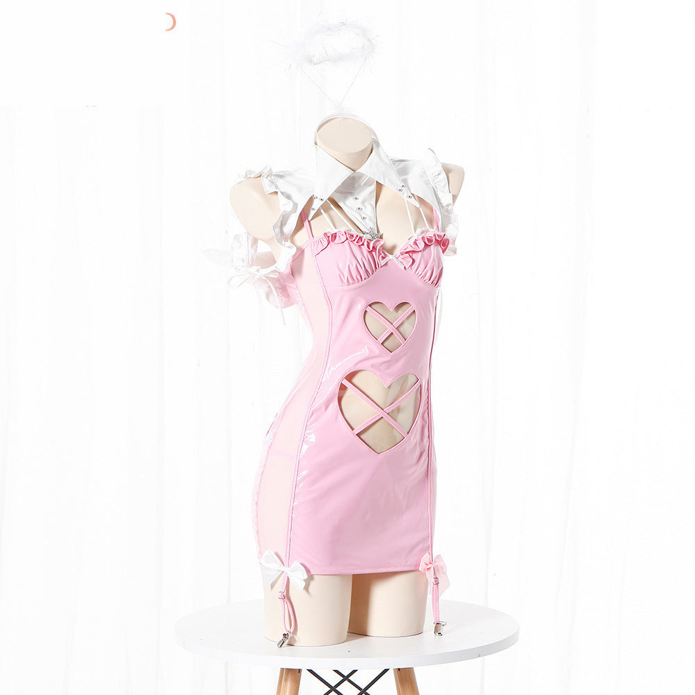 Sexy See Through Dress Chubby Cow Maid Lingerie Costume Cosplay