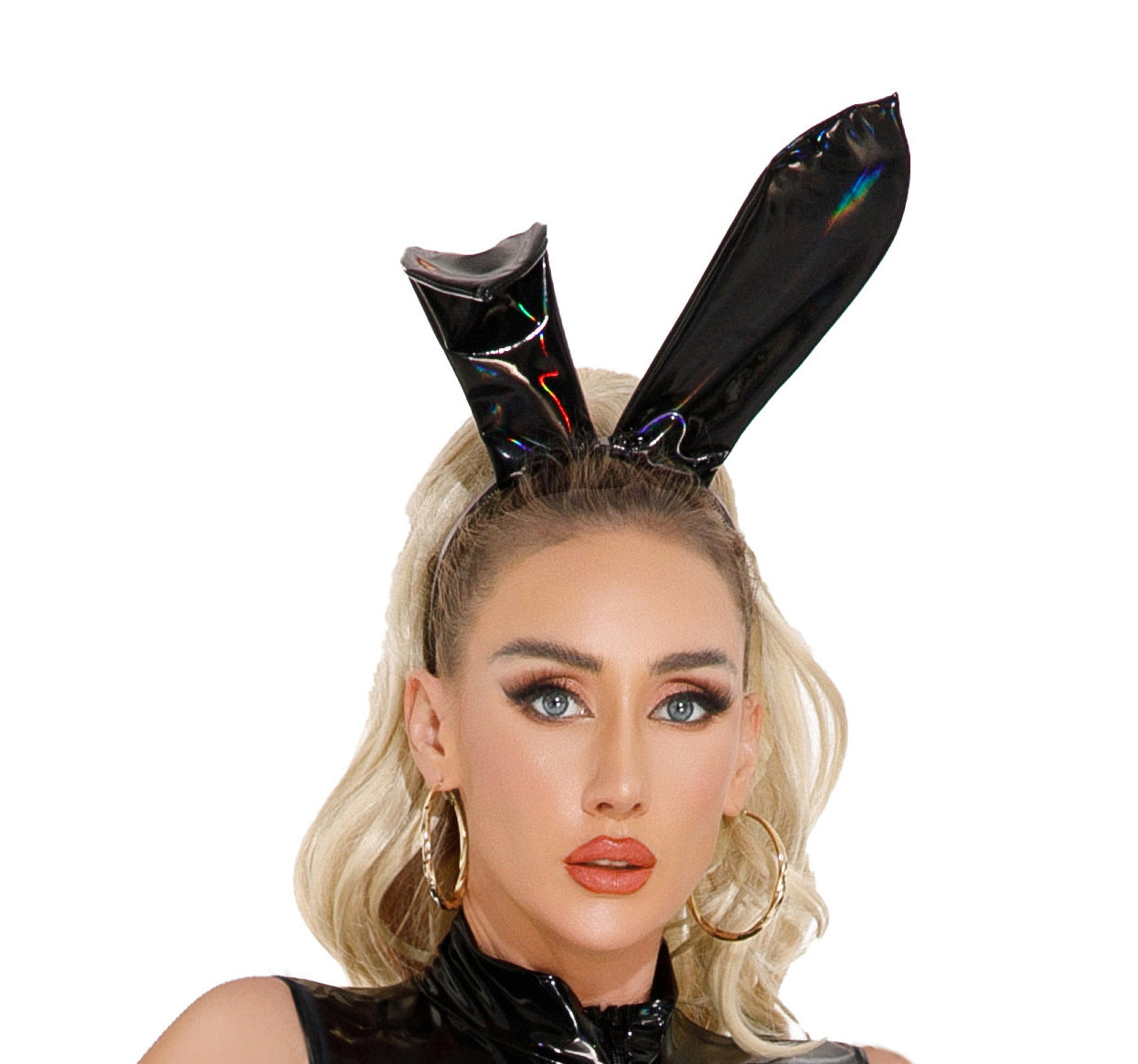 Womens Black Leather Bodysuit