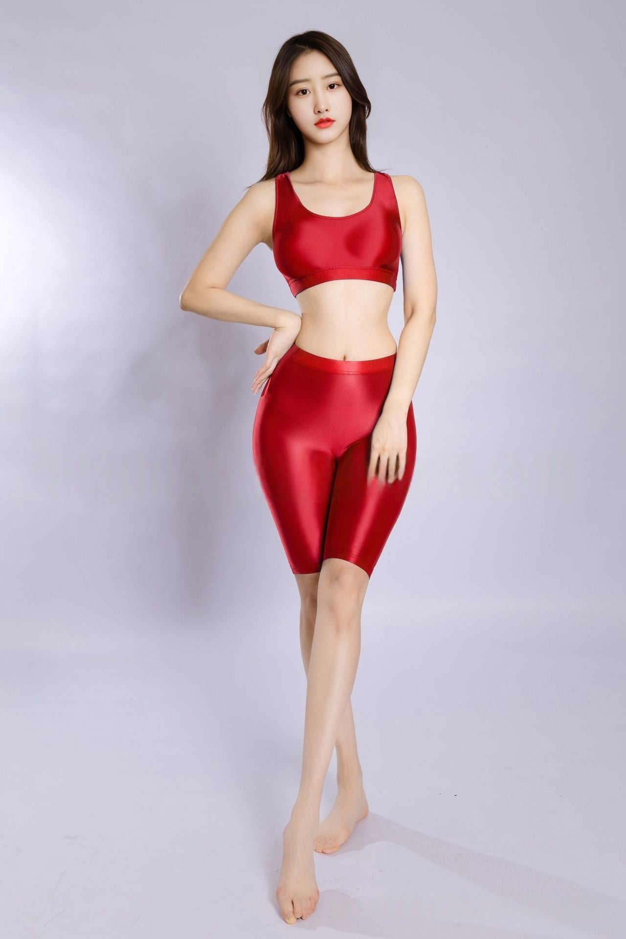 Oil Shiny Sexy Lingerie With Shorts