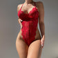 Red Sheer Lingerie Bodysuit Teddy